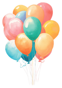 Colorful balloons illustration on white background